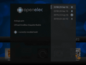 OpenELEC Dev Update Build Selection