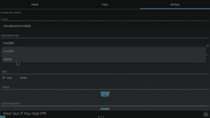 AParted Settings Detected Devices