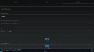 AParted Settings Devices Change Confirmed