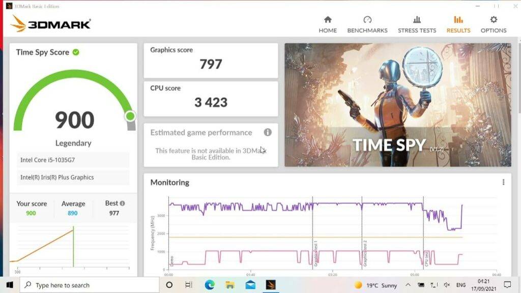 GPD Win MAX 2020 3DMark Score