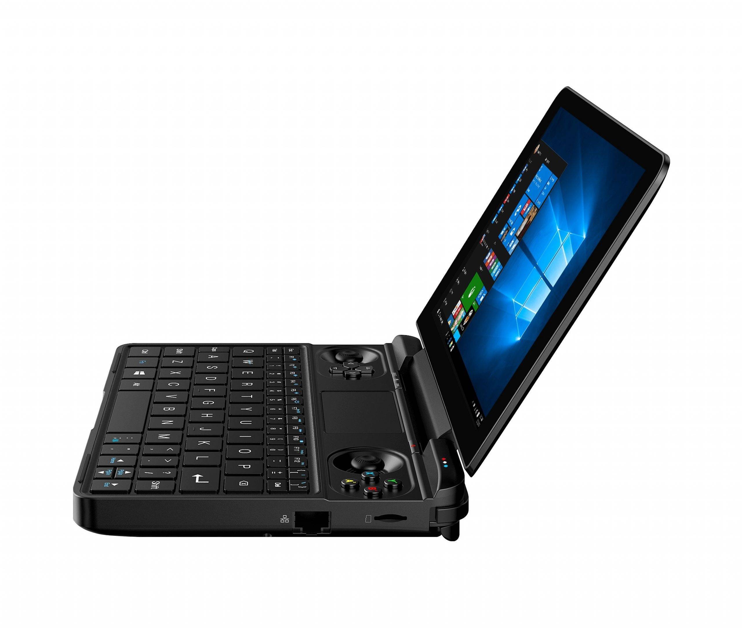 GPD WIN MAX viser RJ45 Ethernet-stik og MicroSD/TF-kortspor