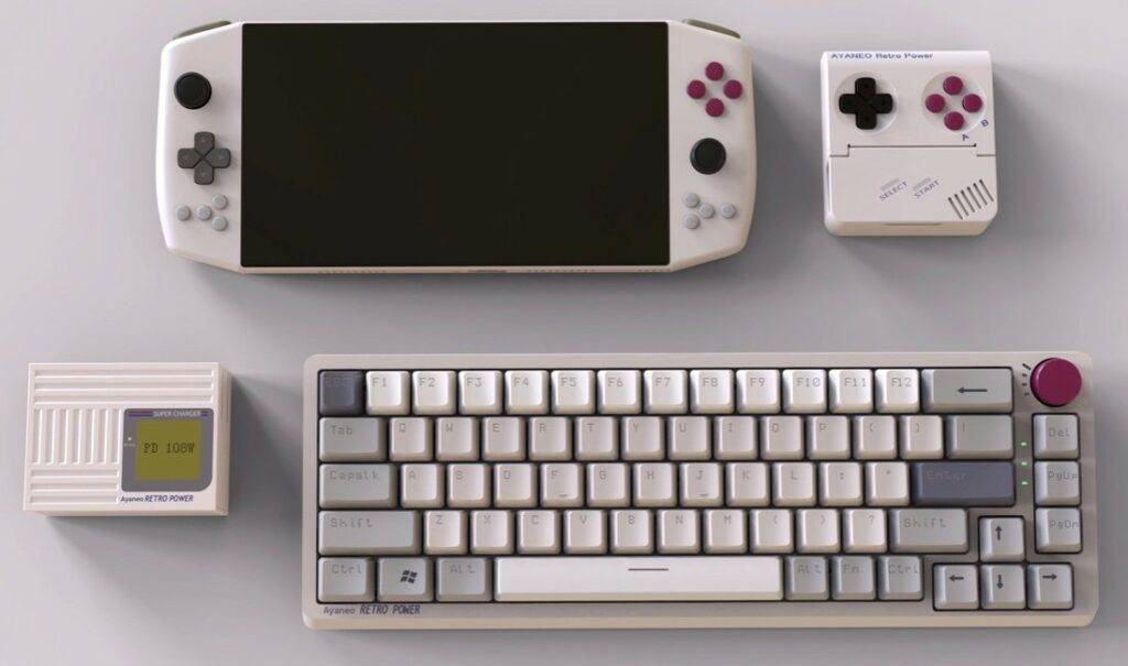 Aya Neo Pro Retro Power and accessories