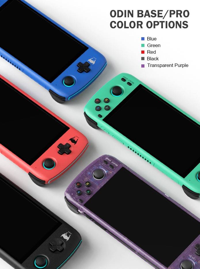 Colores del modelo AYN Odin Base y Pro