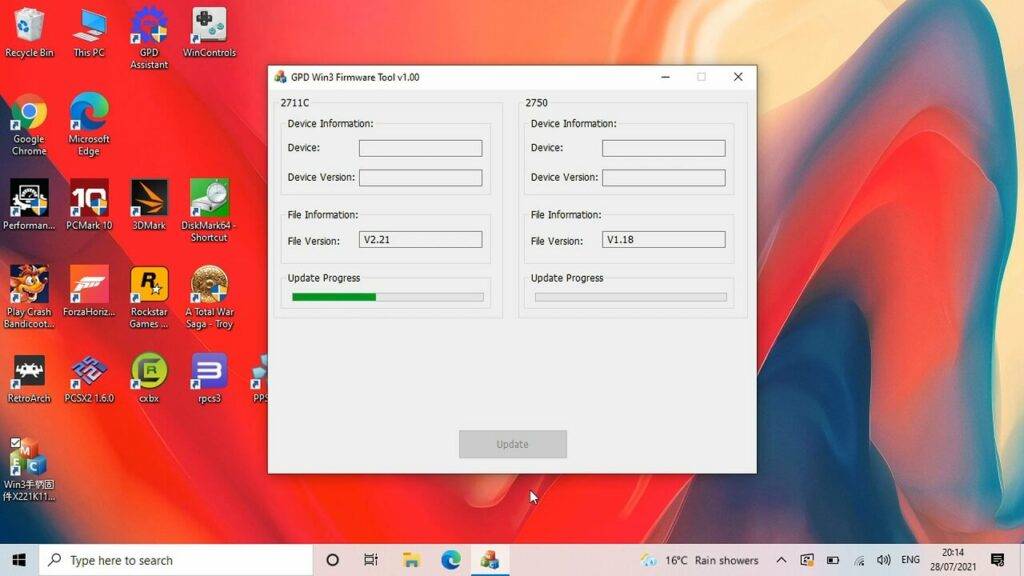 Instalacja aktualizacji oprogramowania układowego GPD Win 3