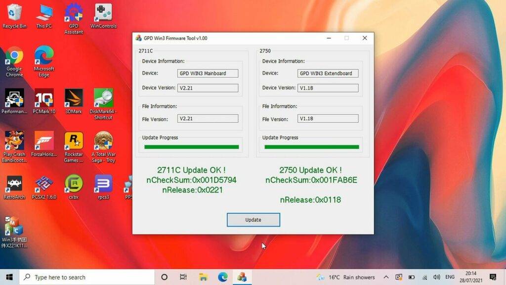 Aktualizacja oprogramowania układowego GPD Win 3 zakończona