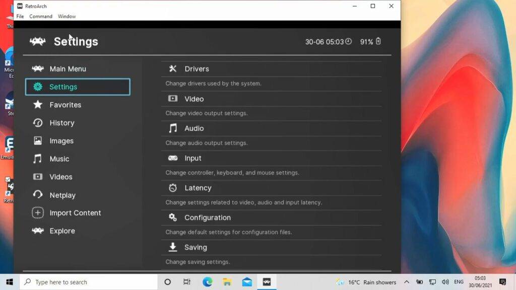 First, select settings...