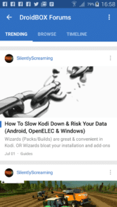 DroidBOX Forum App Screenshot