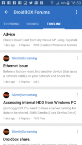 DroidBOX Forum App Screenshot