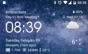Transparent Weather & Clock Widget
