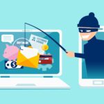 Your online security - Why should you care? Image showing scammer stealing data