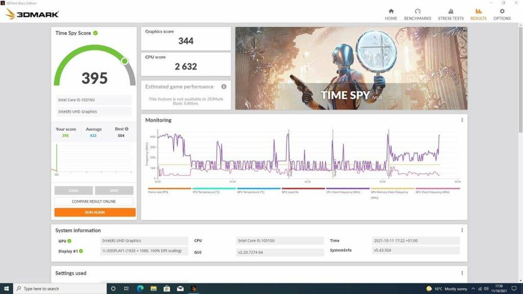 DroiX Proteus 10 3DMark Score