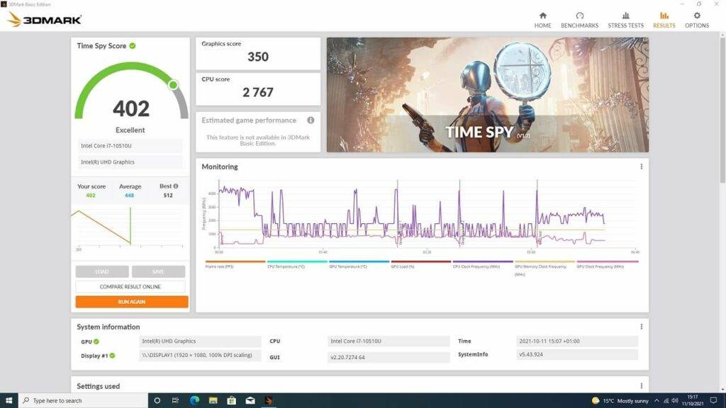 DroiX Proteus 10S 3DMark Score