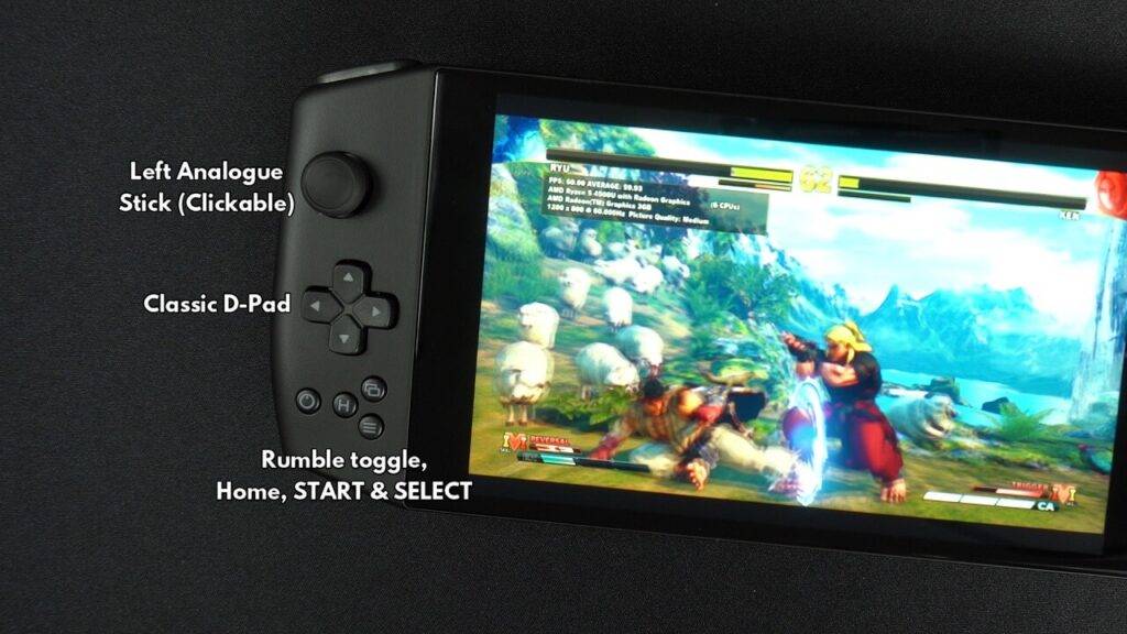 Left side of the handheld gaming PC