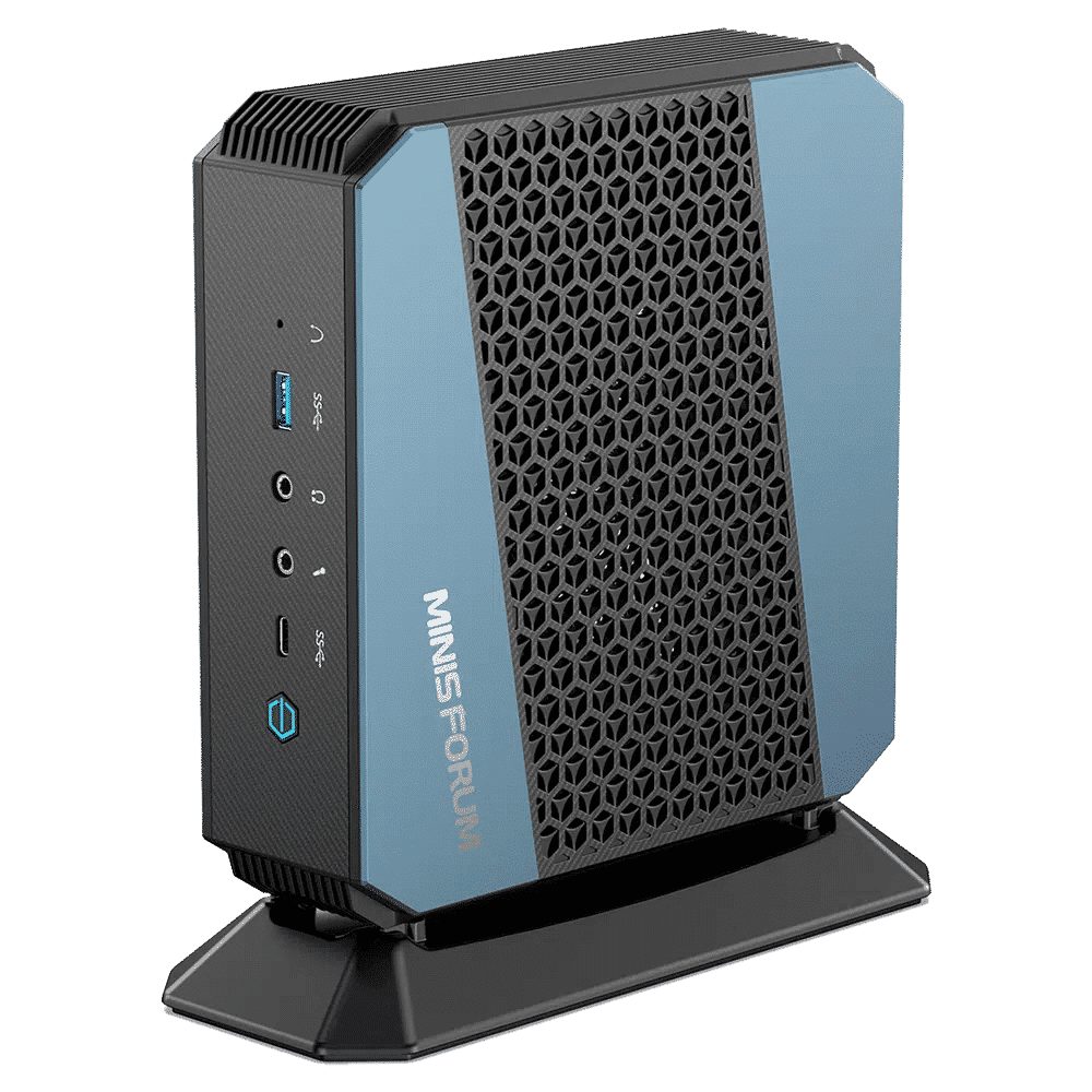 MinisForum HX90 - Etupuolelta sivukuvaus