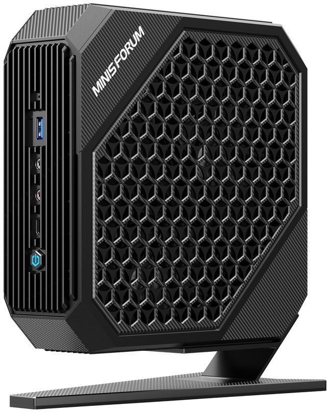 Vista frontale del MinisForum HX80G