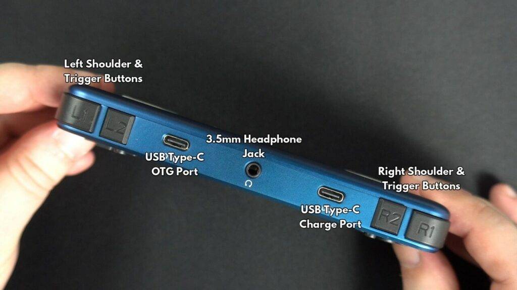 Top view of the retro gaming handheld