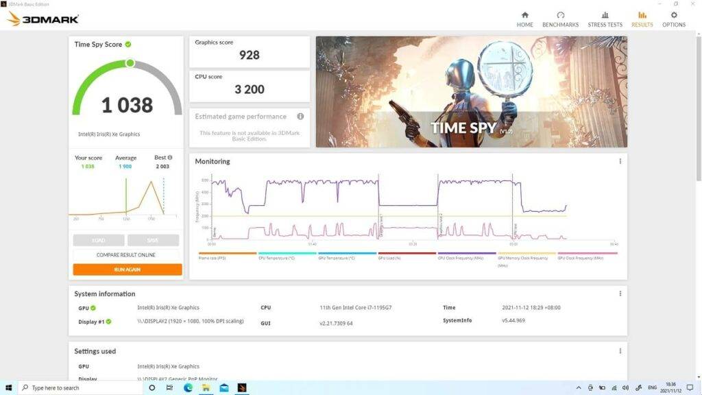 3DMark Benchmark pontszámok