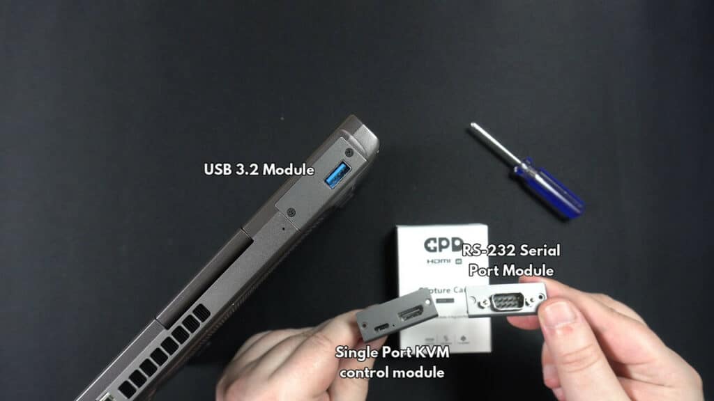 GPD Pocket 3 KVN és RS232 modulok
