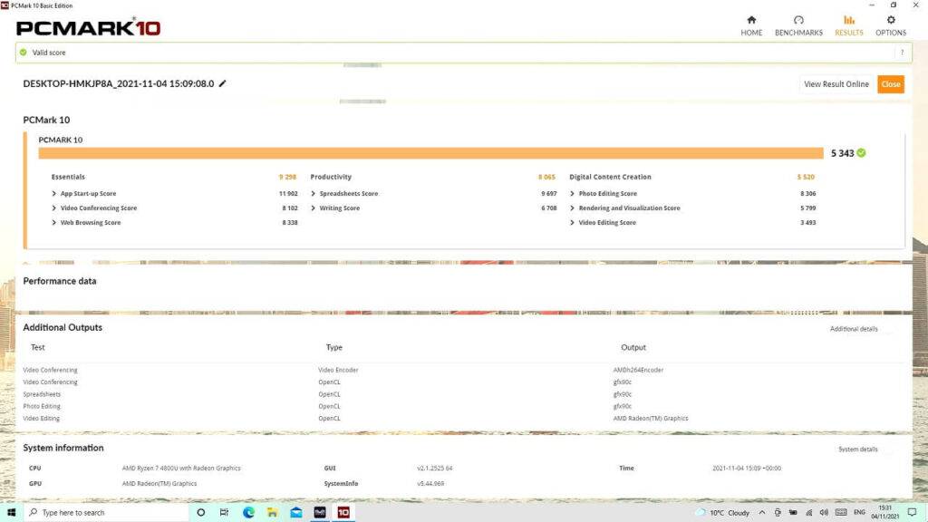 AYA NEO Pro PCMark score