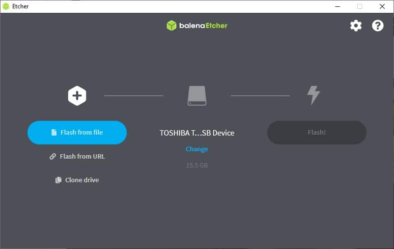 Linux Gaming Handheld - balenaEtcher interface