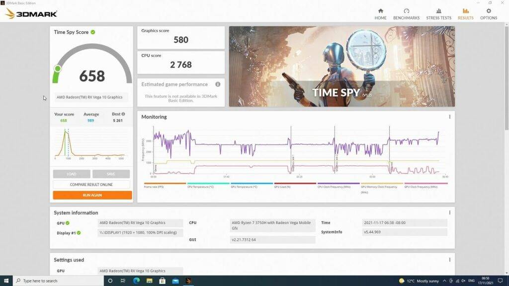 3DMark Benchmark-Ergebnis