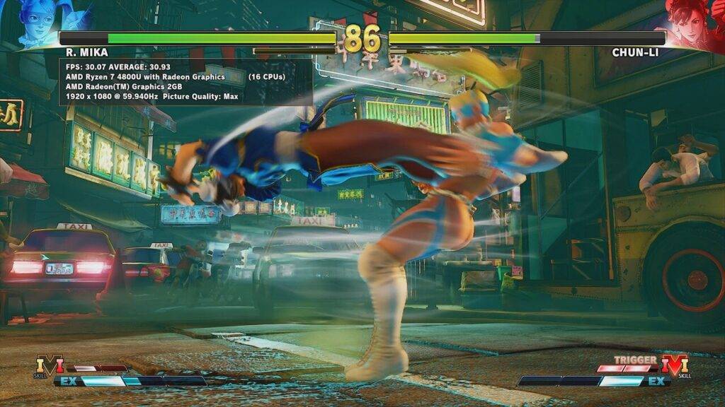 Wyniki testów porównawczych Street Fighter V