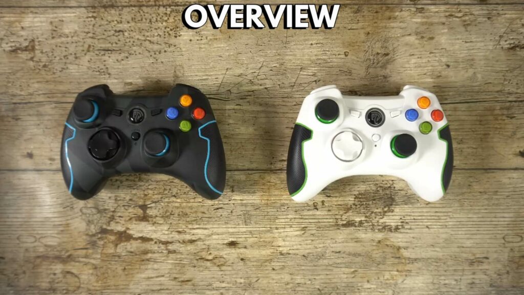 Camouflage with blue trim and a white and black pattern with green trim