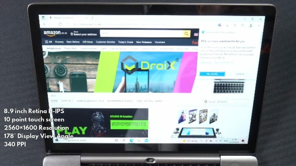 GPD P2 MAX 2022 Display