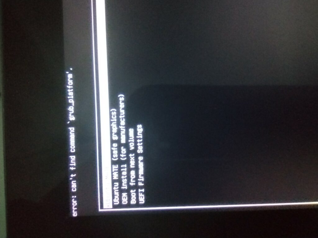 Ekran GRUB - Ubuntu MATE na GPD Pocket 3