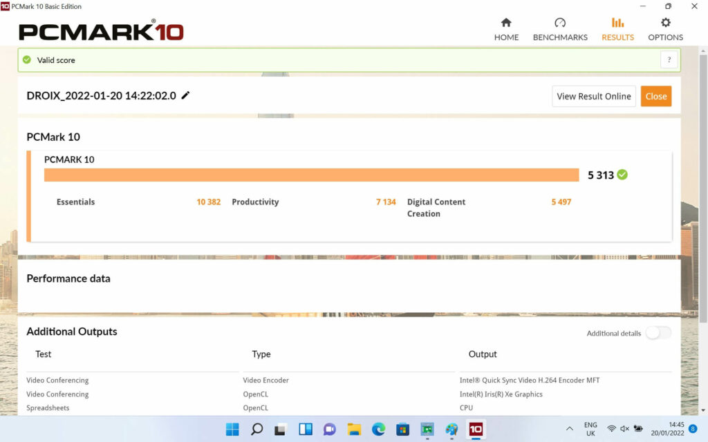 Wyniki testów PCMark