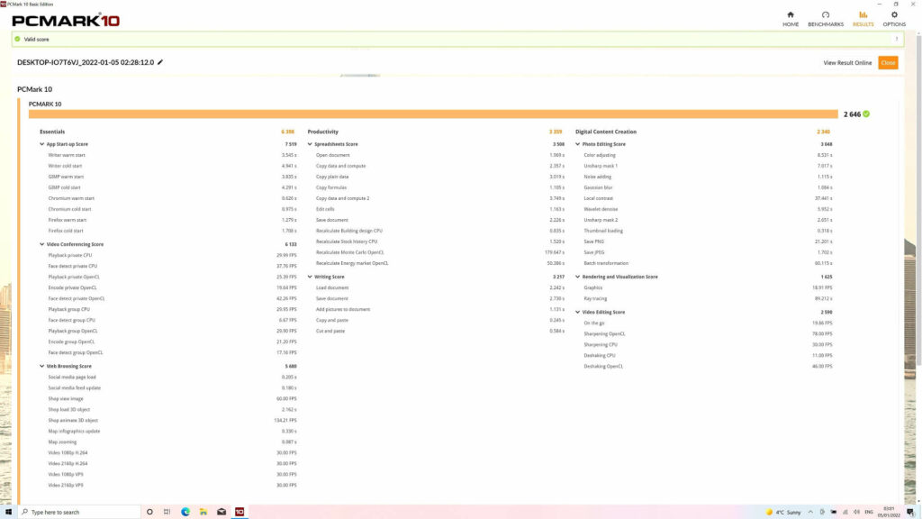 PCMark Benchmark-resultat