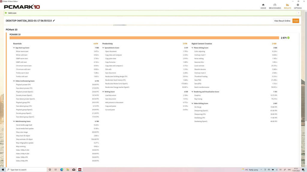 PCMark Benchmark Result