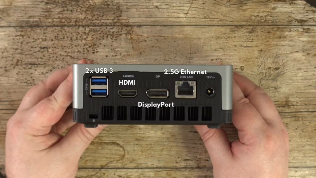 Minisforum Deskmini UM350 Back View
