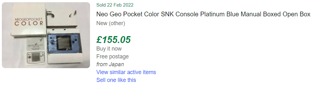 Expect to pay a fair amount for a Neo Geo Pocket Color