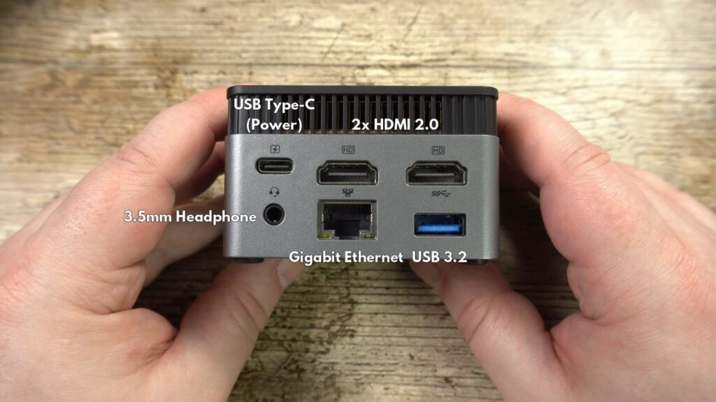 Back view of the GMKtec NUCBOX5