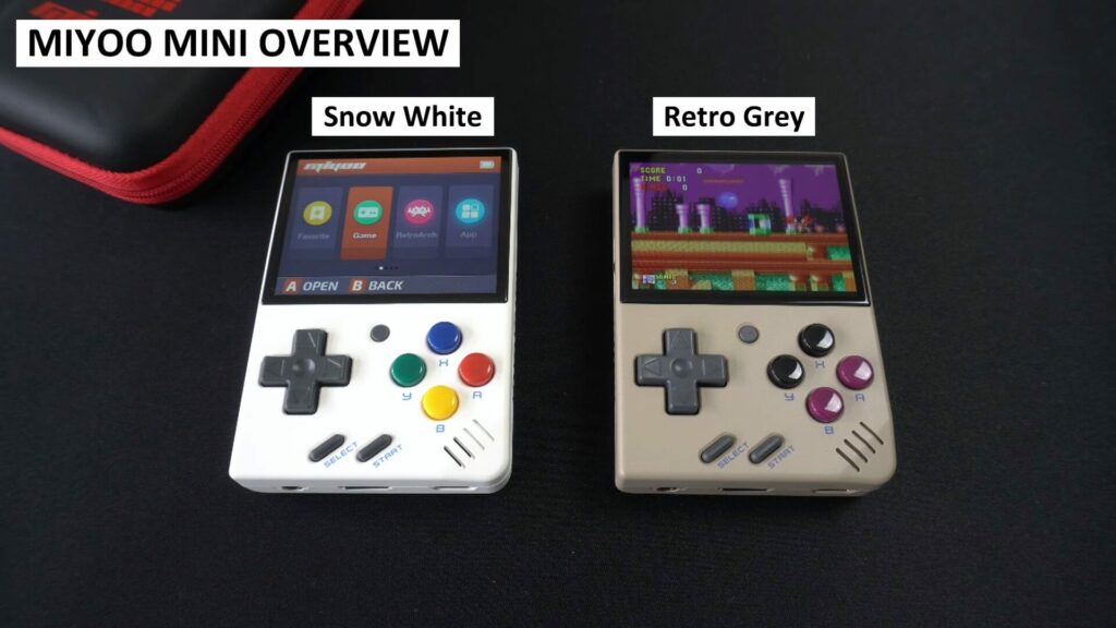 Miyoo Mini sniega balta un retro pelēka krāsa