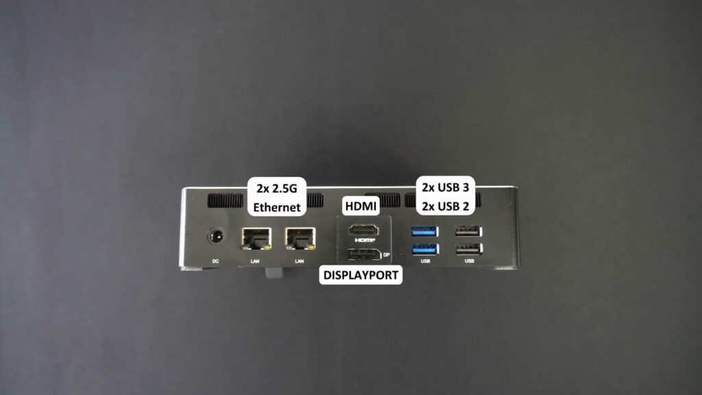 Beelink GTR4 - Vy bakifrån