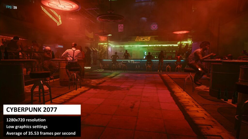 Cyberpunk 2077 Benchmark-resultat för Beelink GTR4