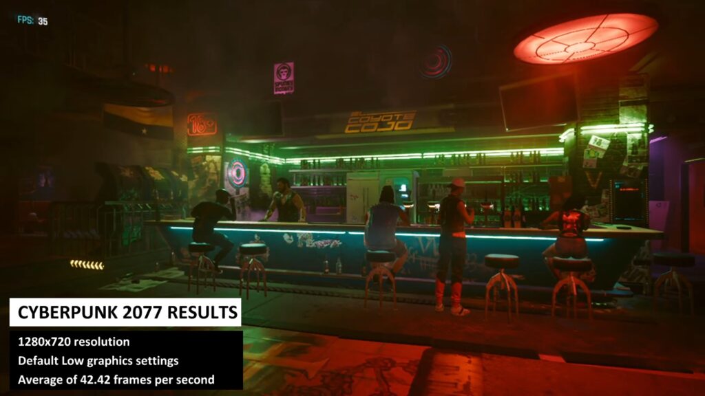 Recenze Beelink GTR5 - Cyberpunk 2077 Výsledky