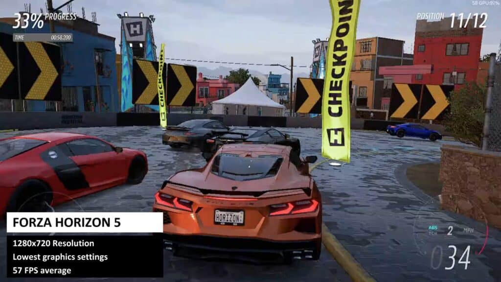 Résultat du benchmark de Forza Horizon 5