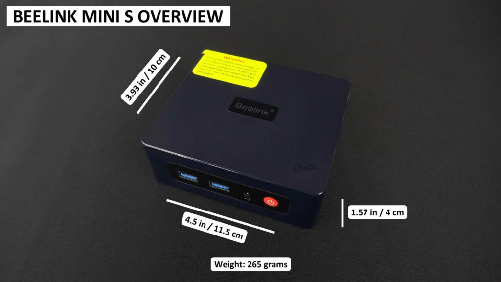 Beelink MINI S - Dimensioner