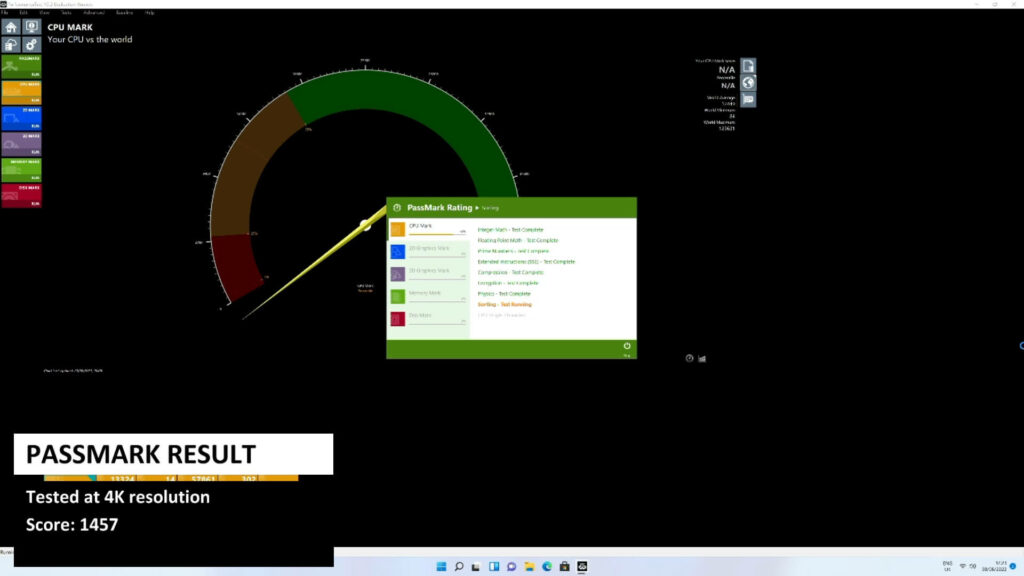 PassMark Benchmark-resultat