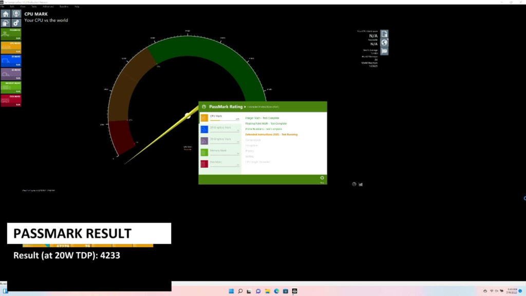 PassMark Benchmark Result