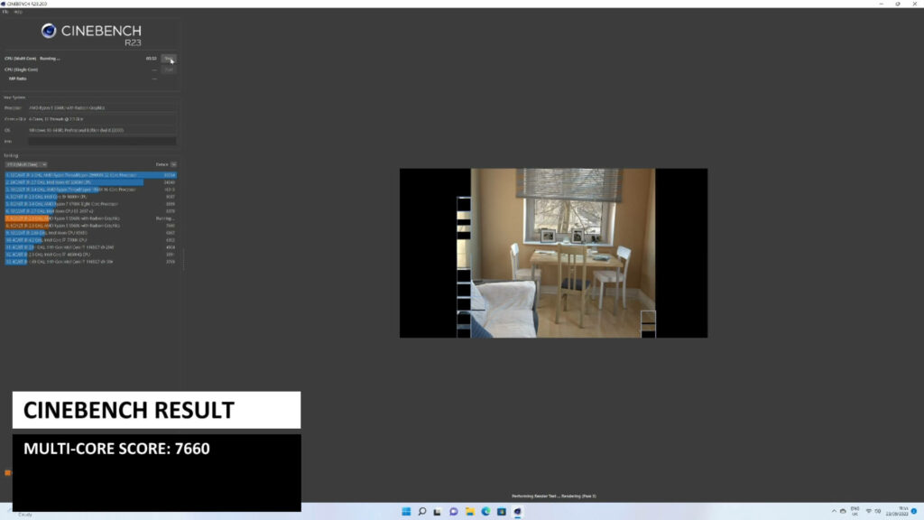 Beelink SER5 5560U Rezultat Cinebench