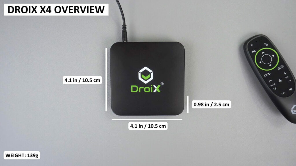 DroiX X4 Dimensions