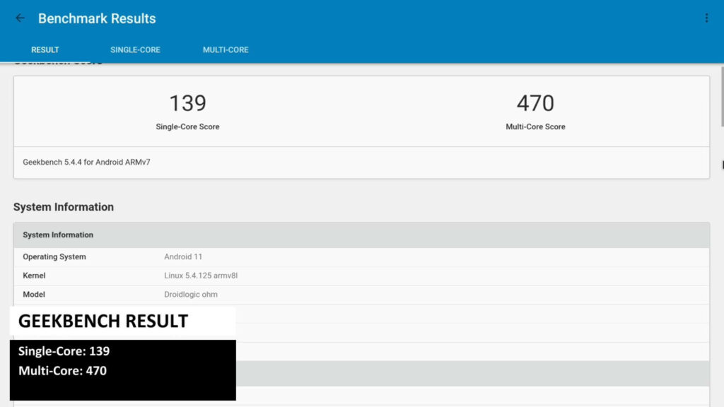 Geekbench Result