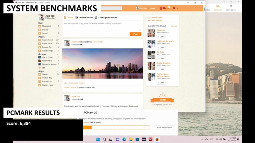 Výsledek benchmarku PCMark