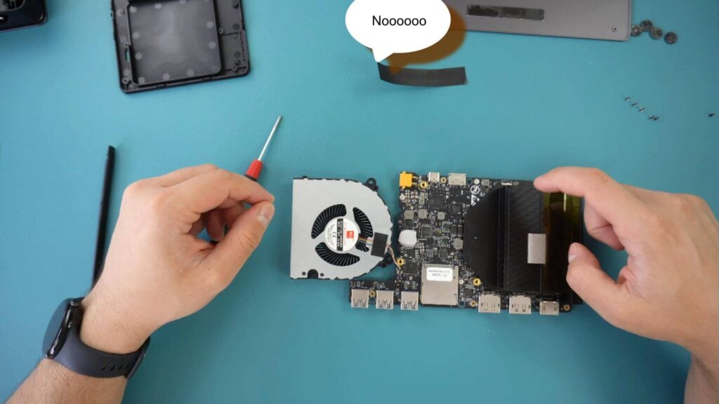 Disconnect fan power cable