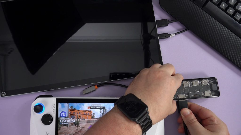 Connecting the HDMI to a portable monitor