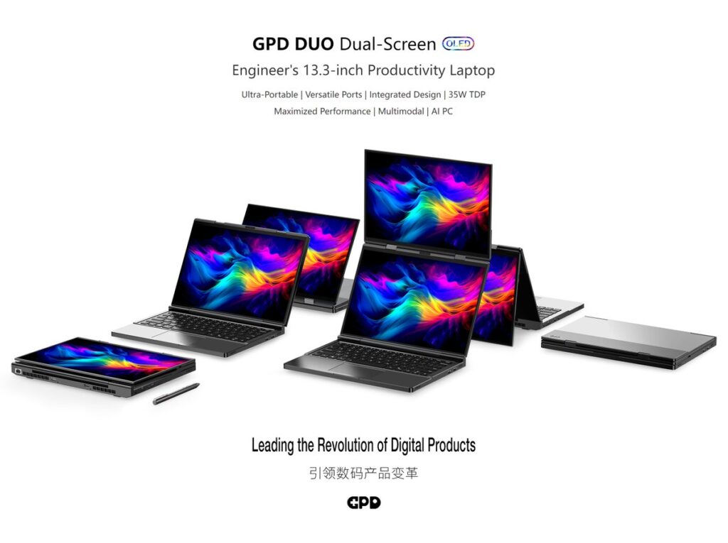 GPD Duo in various orientations